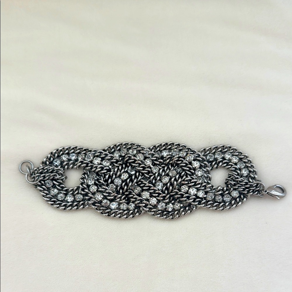 Elegant Silver Braided Bracelet